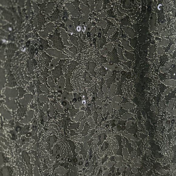 Ralph Lauren Size 8 Long Sleeve Sequin Lace Ruffle Cocktail Dress - Picture 7 of 8